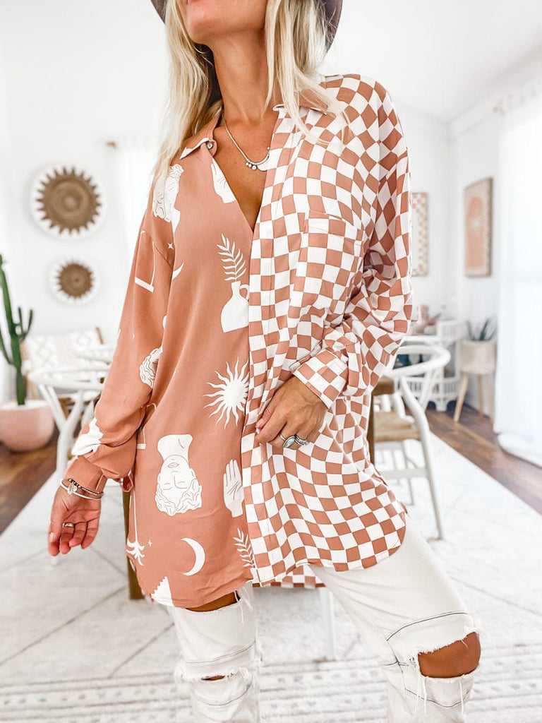 Palm Collective Clothing Pop Check Shirt Dress