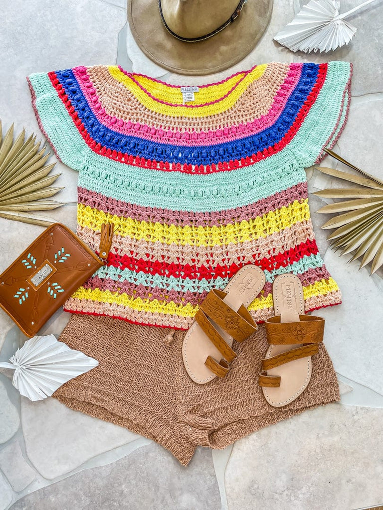Mahiya Clothing Pina Colada Crochet Top - Rainbow