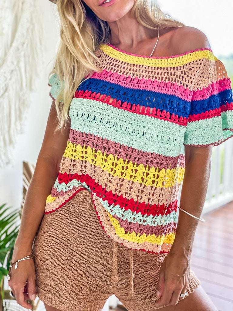 Mahiya Clothing Pina Colada Crochet Top - Rainbow