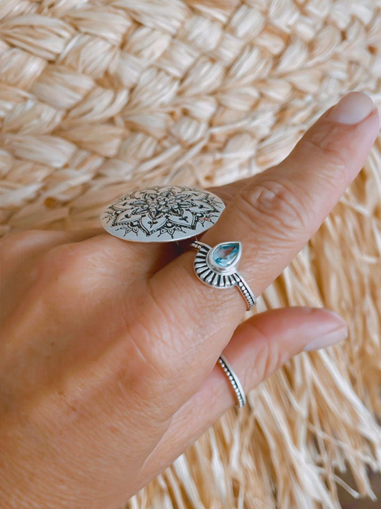 Mahiya Jewellery Tainted Love Blue Topez Ring