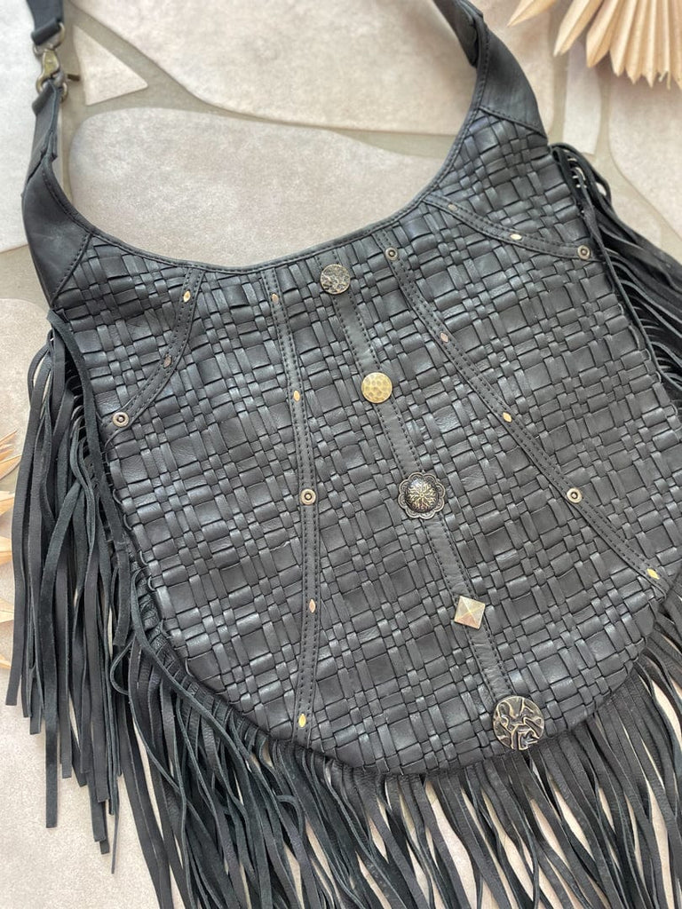 Mahiya Leather Bags Gia Fringed Bag - Black