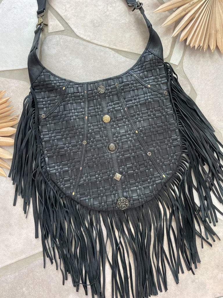 Mahiya Leather Bags Gia Fringed Bag - Black