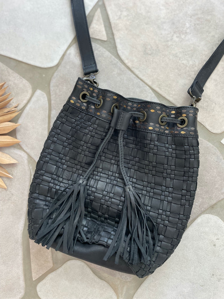 Mahiya Leather Bags Black Vega Bucket Bag Black
