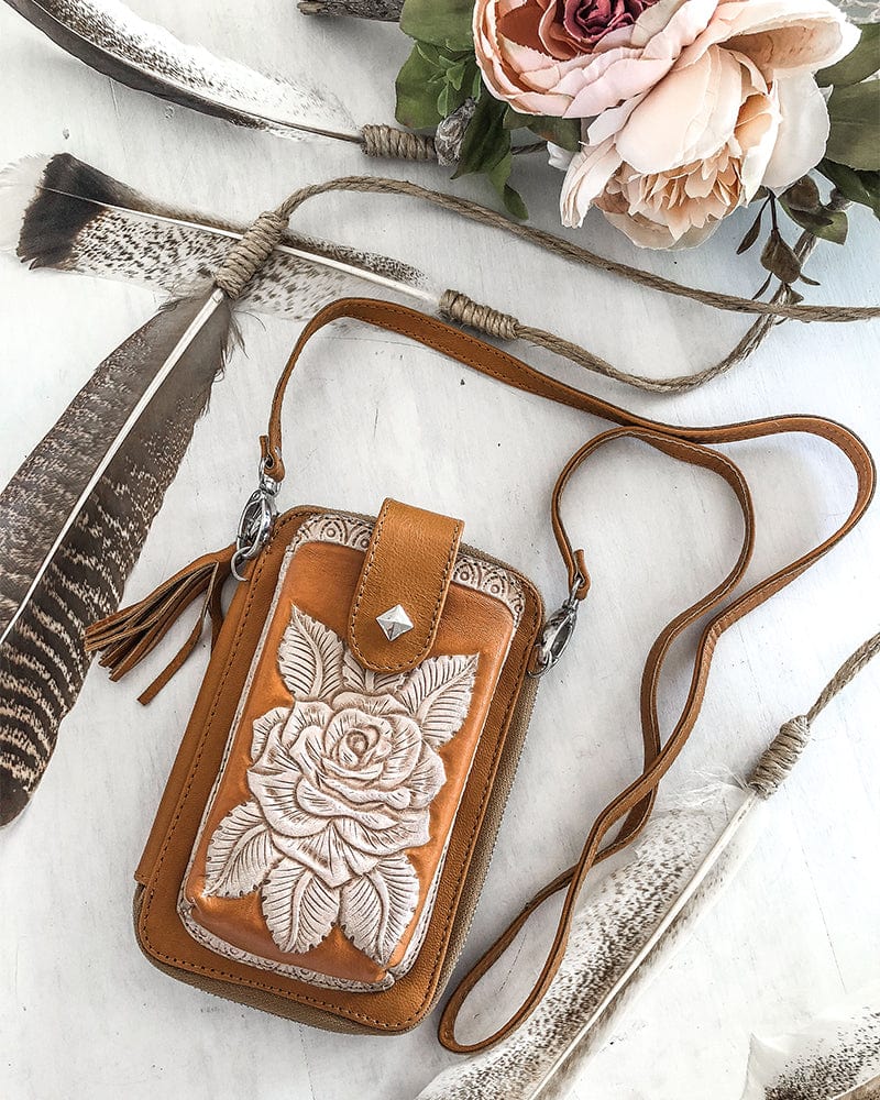 Mahiya Leather Bags Folk Festival Pouch - Tan