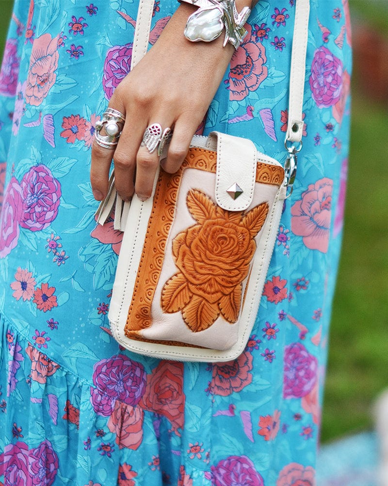 Mahiya Wallets & Clutches Folk Festival Pouch - Cream