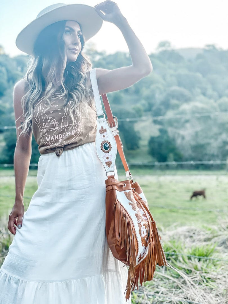 Mahiya Leather Bags Freya Hand Tooled Handbag