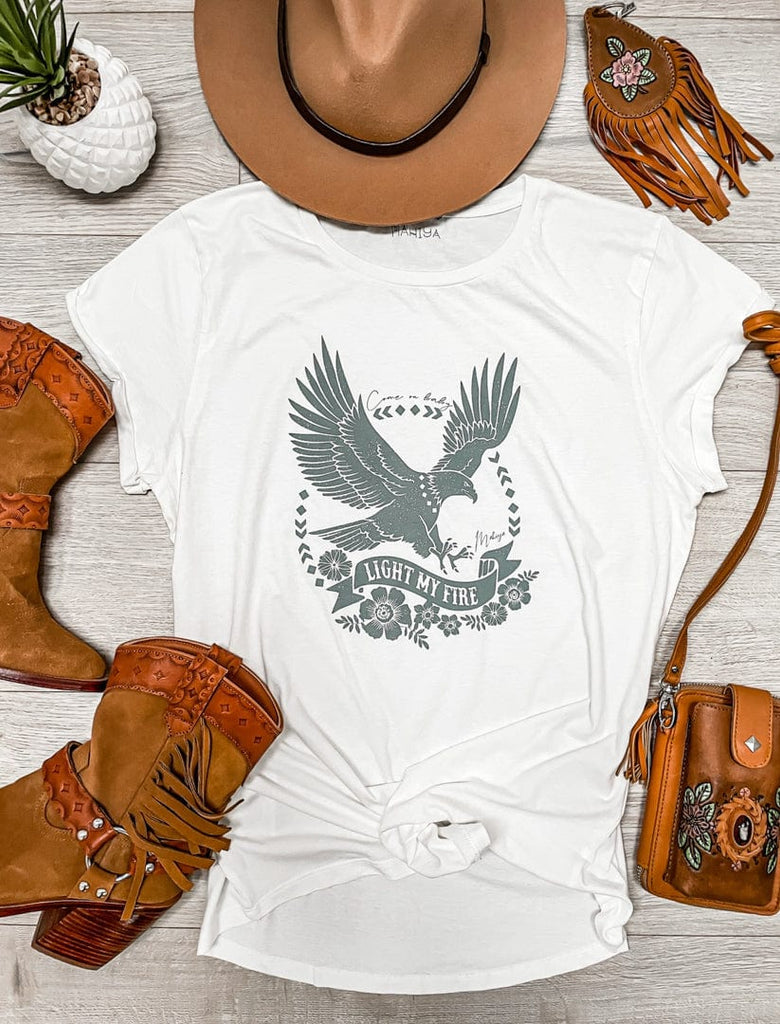 Mahiya Clothing Light My Fire Organic Tee - White