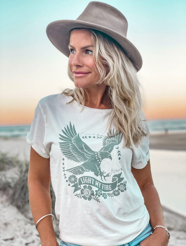 Mahiya Clothing Light My Fire Organic Tee - White