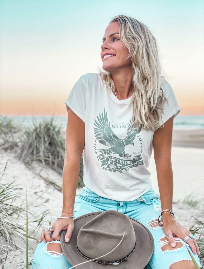 Mahiya Clothing WS Light My Fire Organic Tee - White