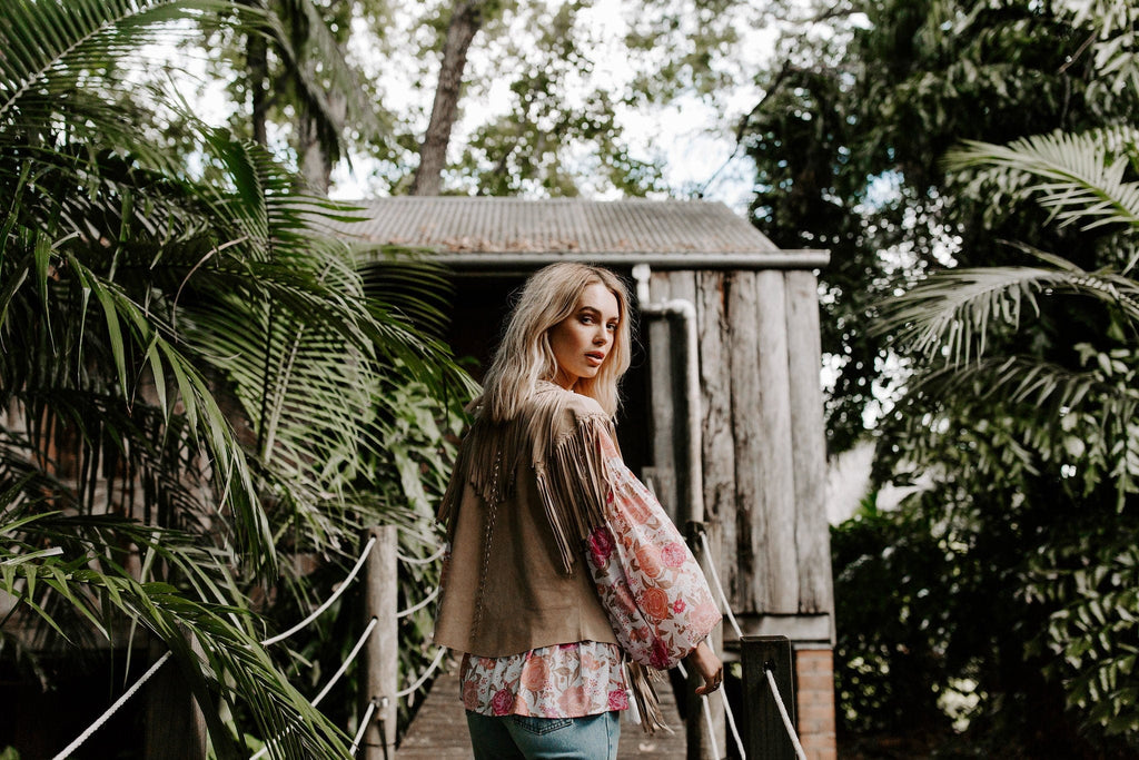 Mahiya Suedes and Leather Jackets Joplin Suede Fringe Vest