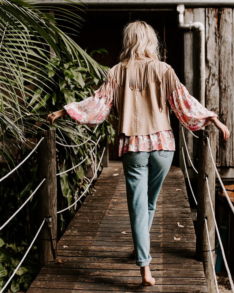 Mahiya Suedes and Leather Jackets Joplin Suede Fringe Vest