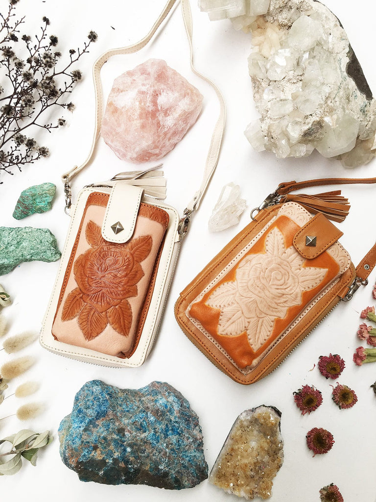 Mahiya Leather Bags Folk Festival Pouch - Tan