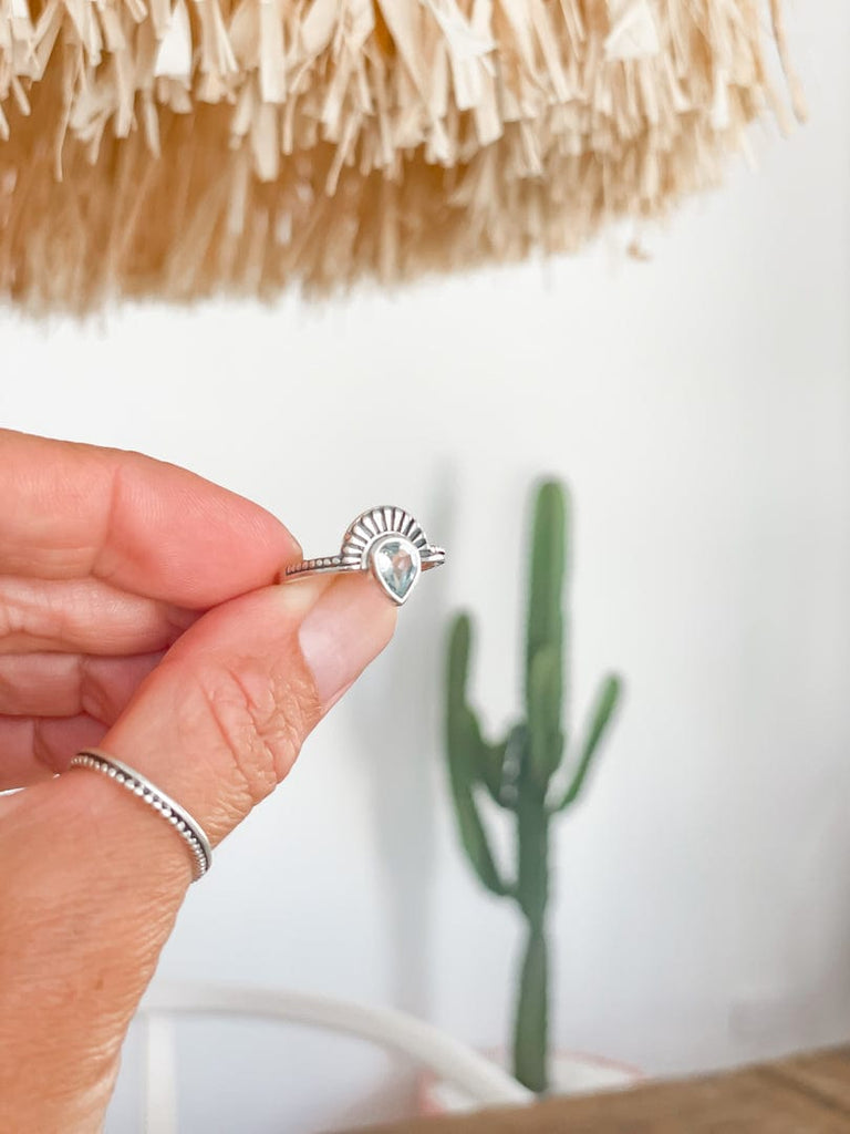 Mahiya Jewellery Tainted Love Blue Topez Ring