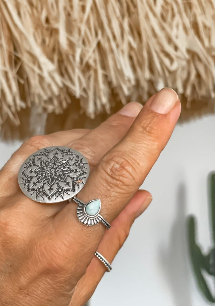 Mahiya Jewellery Tainted Love Larimar Ring