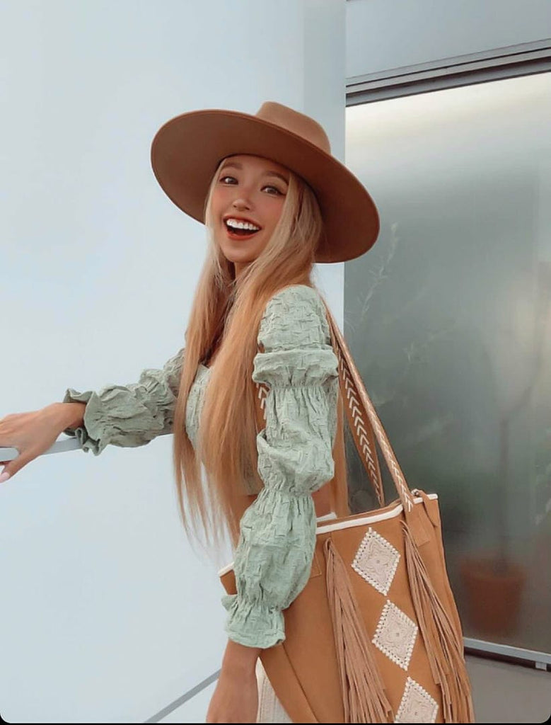 Mahiya Leather Bags Tan Zeplin Suede Bag - Tan