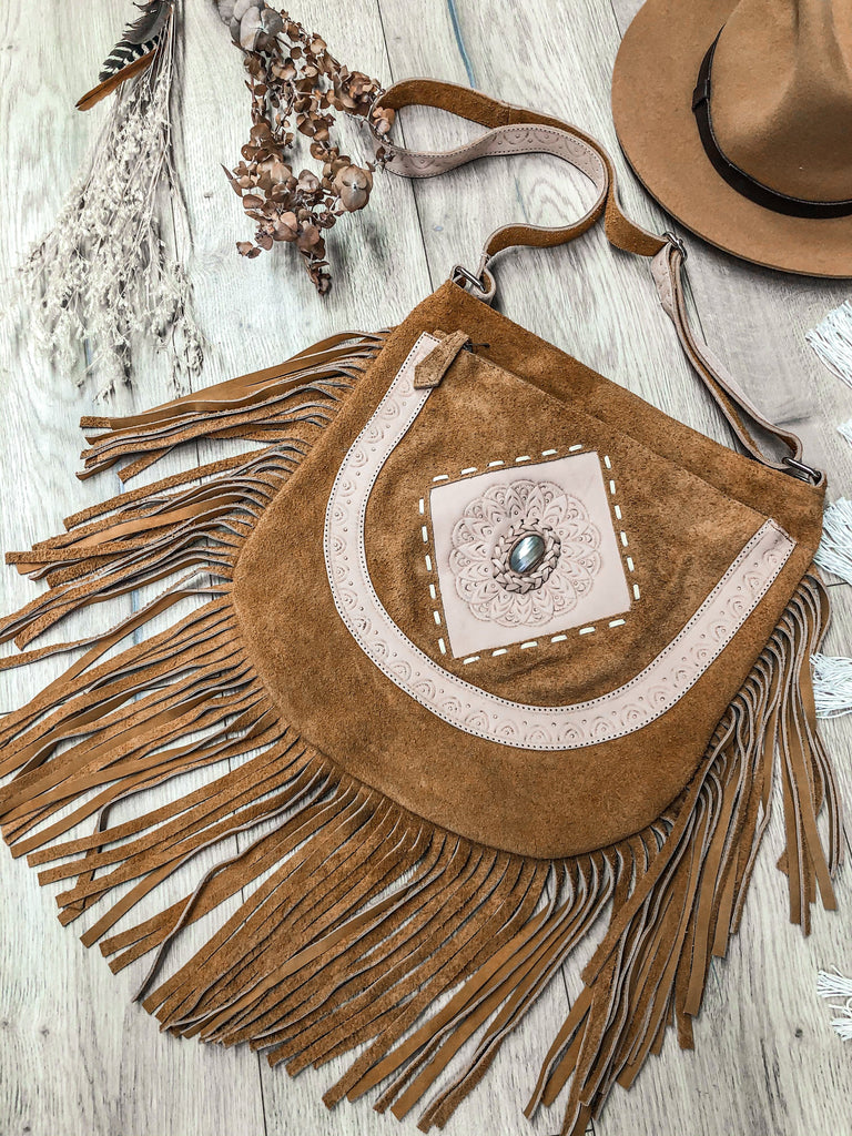 Mahiya Leather Bags Ziggy Suede Bag - Chocolate