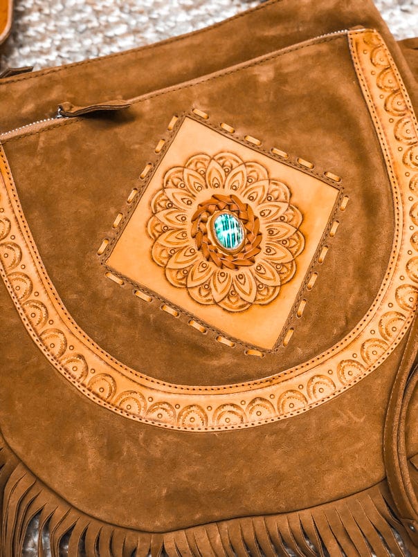 Mahiya Leather Bags Ziggy Suede Bag - Chocolate