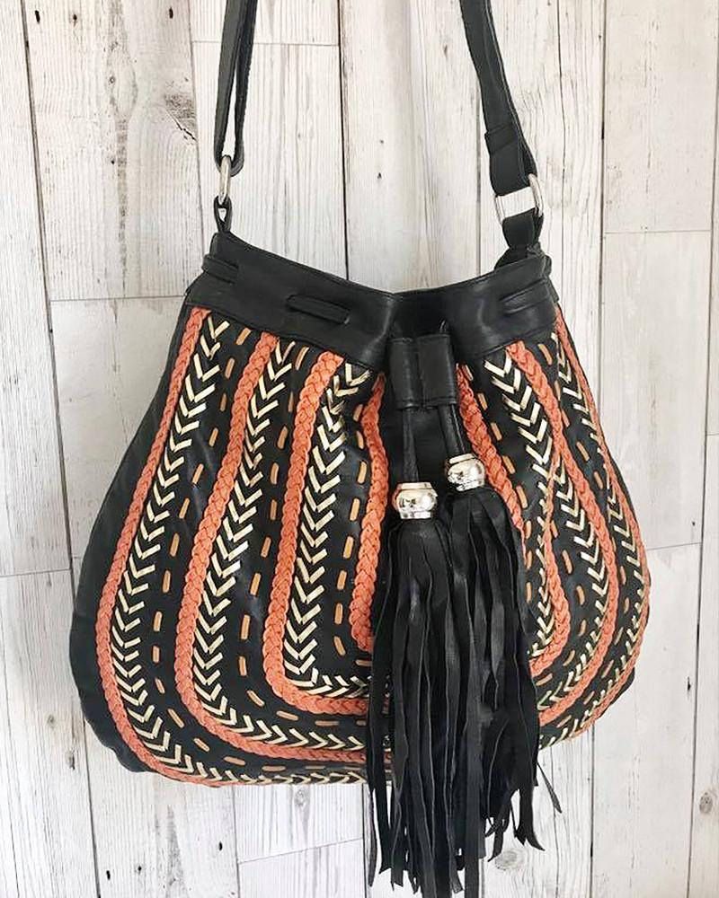 Mahiya Leather Bags Dream Weaver Bag - (Fringe Free) Autumn Tan