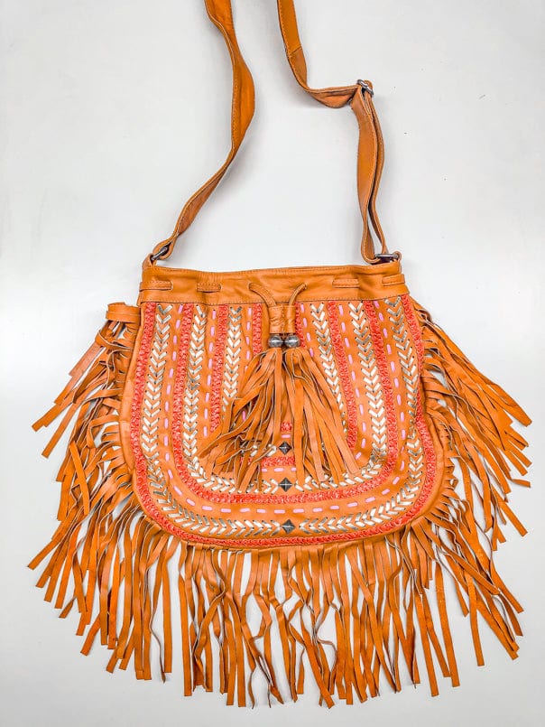 boh Leather Bags Dream Weaver Bag - (Fringed) Tan