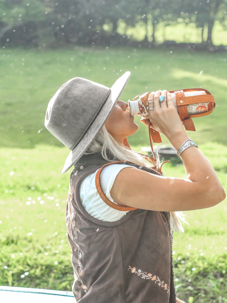 Mahiya Accessories Agua Leather Drink Bottle Holder