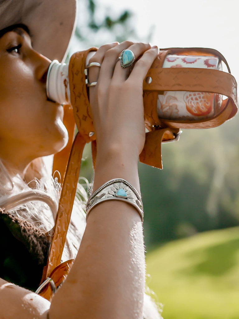 Mahiya Accessories Agua Leather Drink Bottle Holder