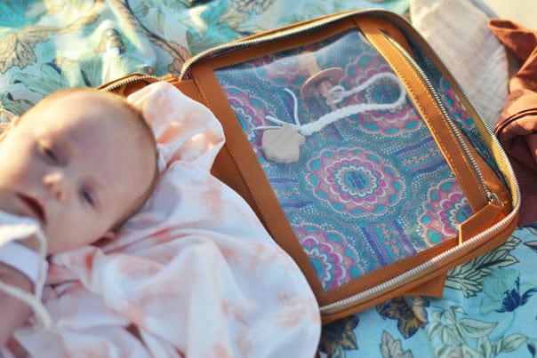 Mahiya Leather Bags Isla Pearl Nappy Bag with Change Mat