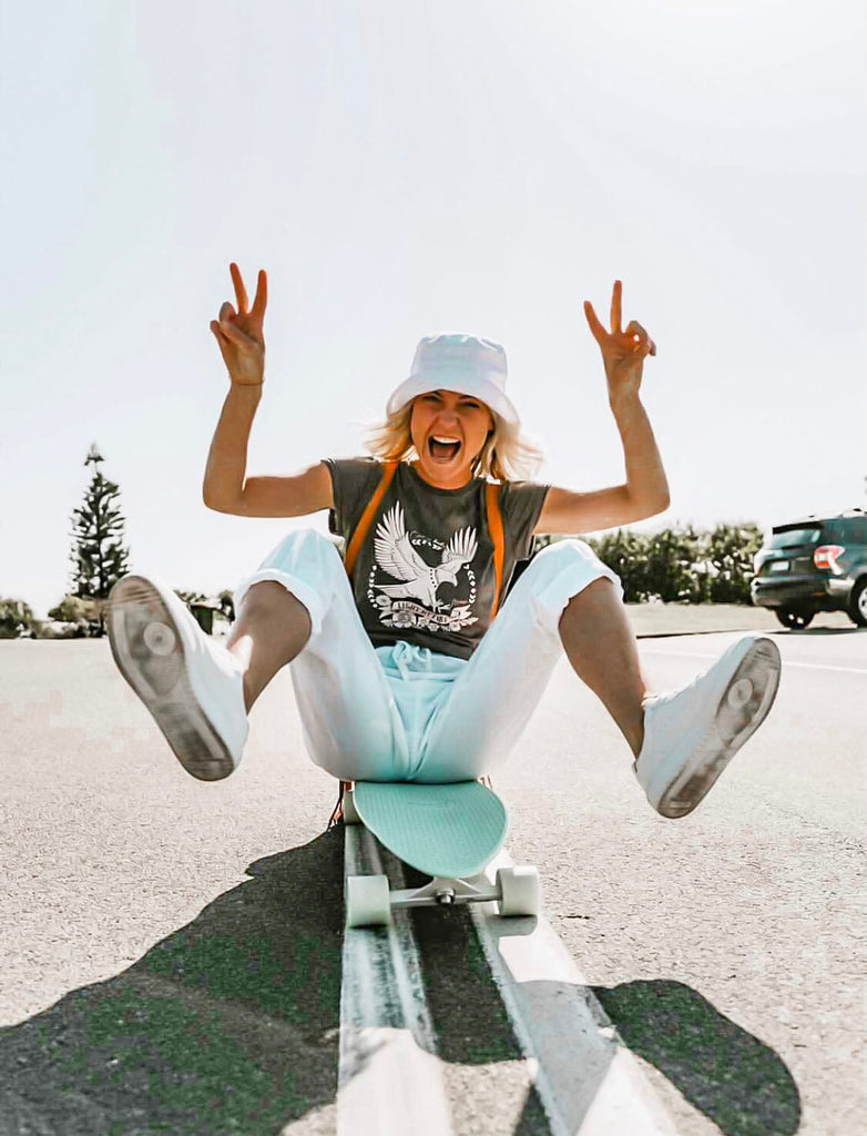 Mahiya Clothing Light My Fire Organic Tee - Acid Wash Grey