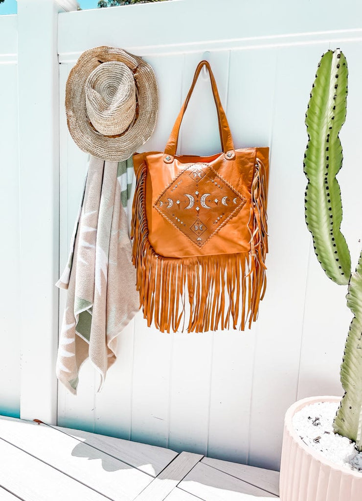 Mahiya Leather Bags Magnolia Moon Fringed Bag