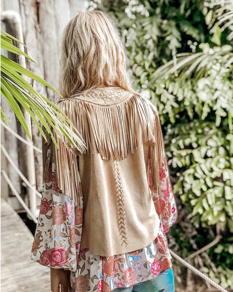 Mahiya Suedes and Leather Jackets Joplin Suede Fringe Vest