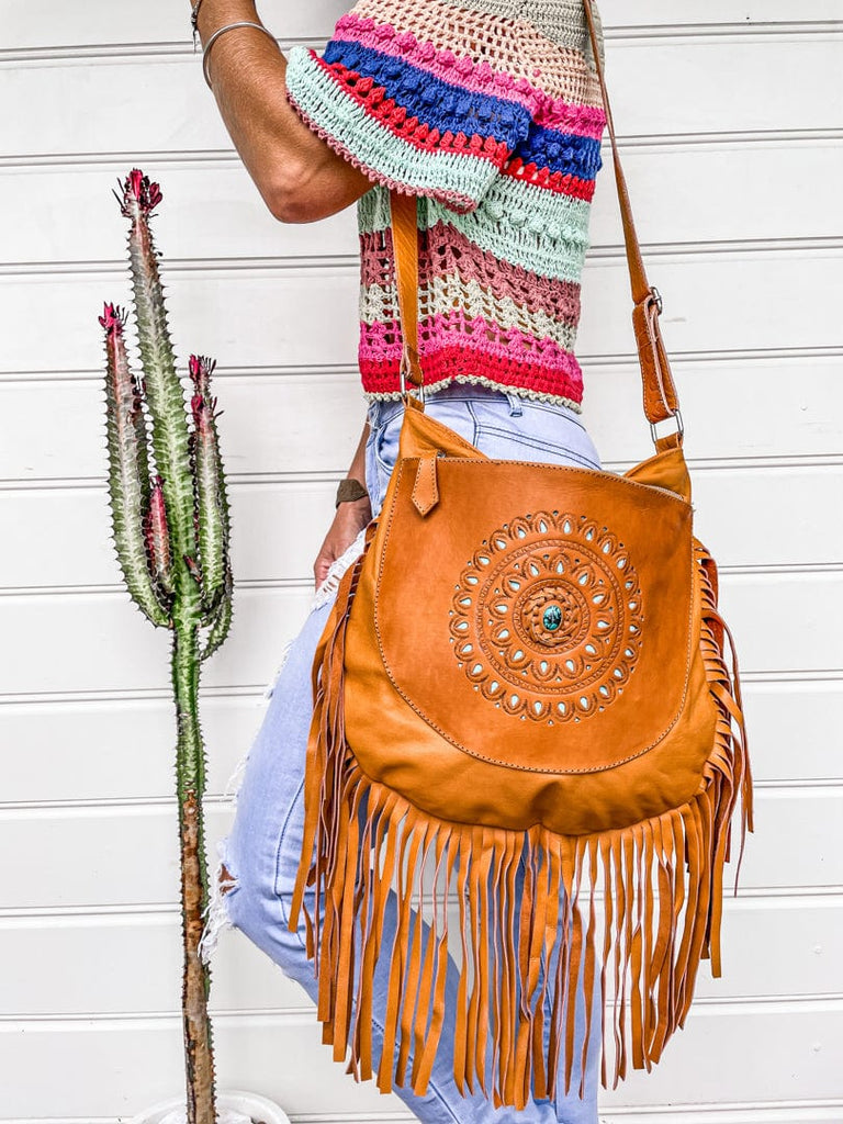 Mahiya Leather Bags Fringed Sapphire Coast Bag