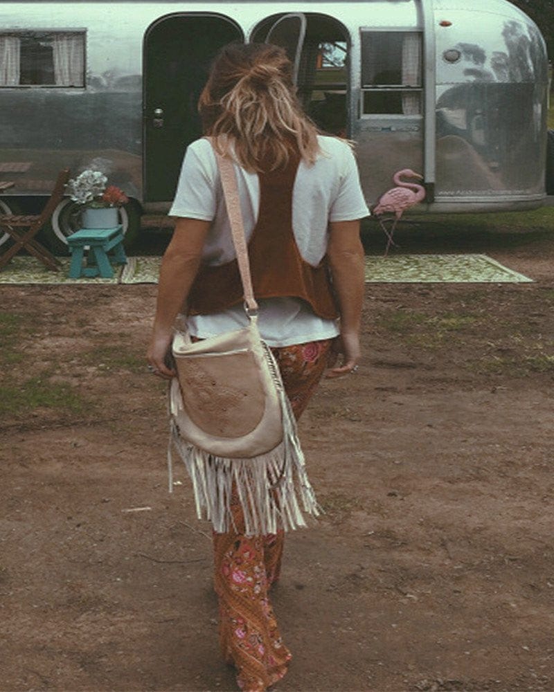 Mahiya Leather Bags Sienna Boho Bag - Cream