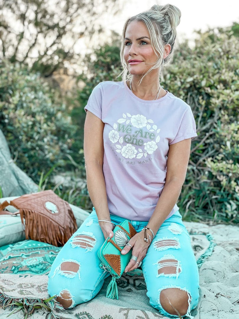 Mahiya Clothing We Are One Organic Tee - Dusky Pink