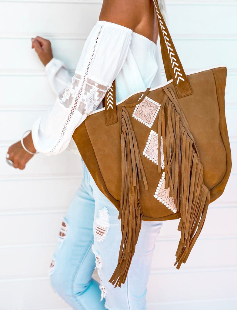 Mahiya Leather Bags Zeplin Suede Bag - Chocolate