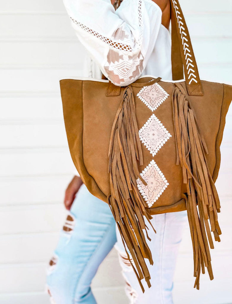 Mahiya Leather Bags Zeplin Suede Bag - Chocolate