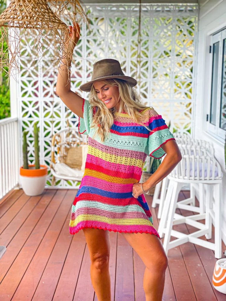 Mahiya Clothing Ibiza Dreams Crochet Dress - Sunrise