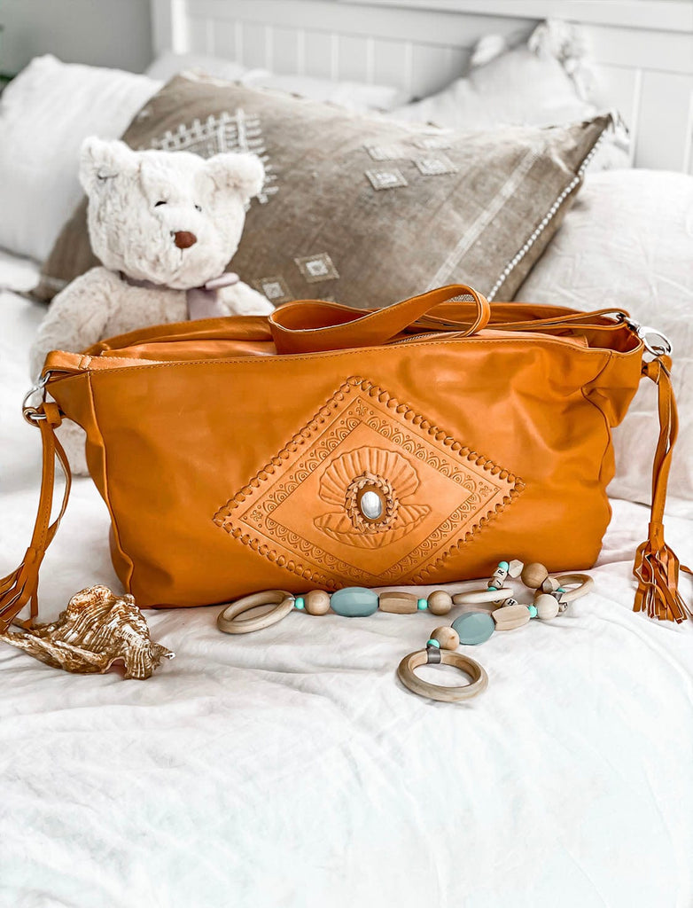 Mahiya Leather Bags Isla Pearl Leather Baby Bag