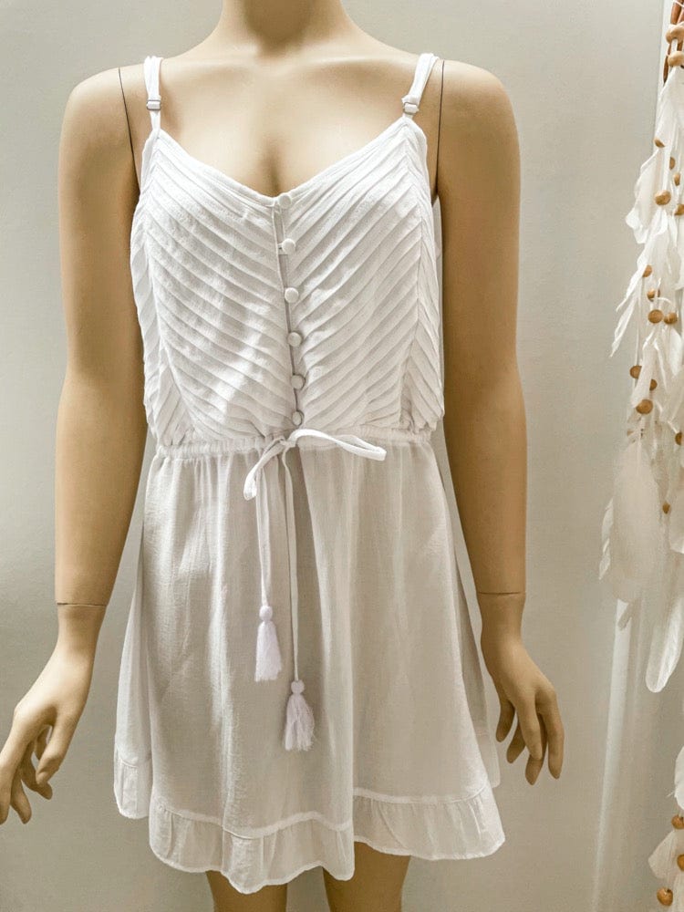 Mahiya SALE White Dress Thin Strap - SM SAMPLE CLOTHING SALE