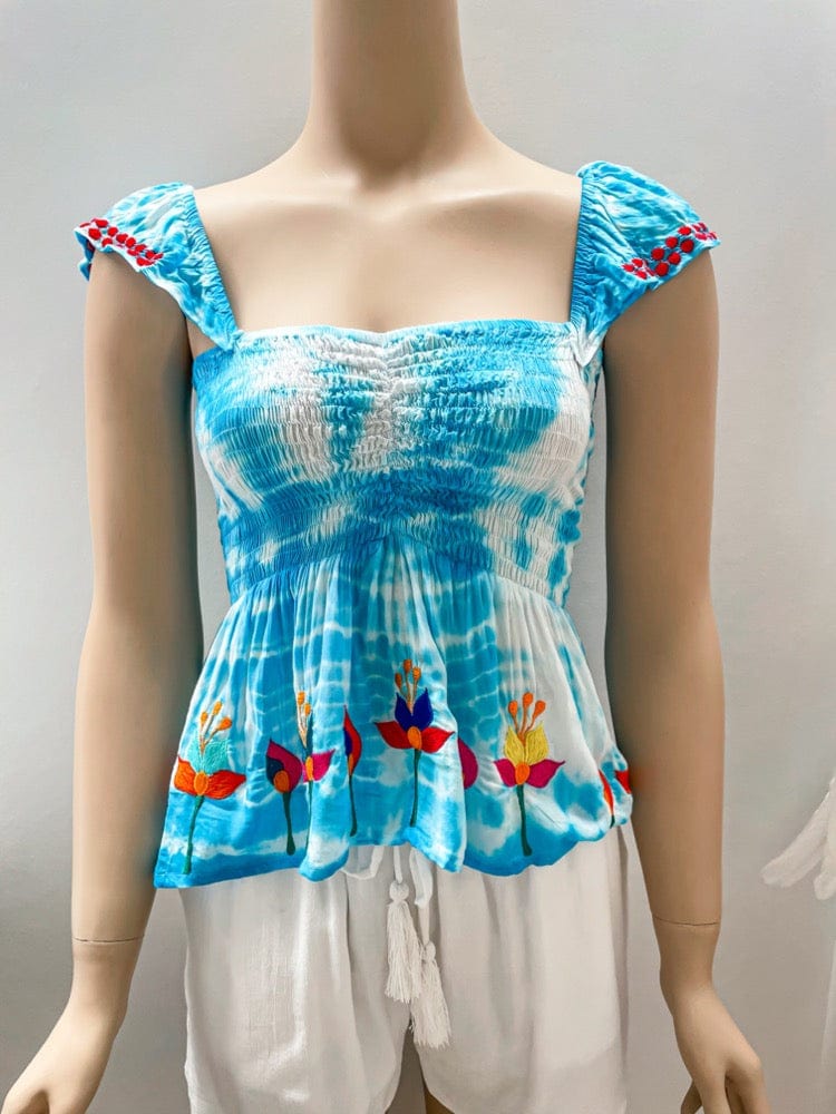Mahiya SALE Bella Top Tye Dye Blue - SM SAMPLE CLOTHING SALE
