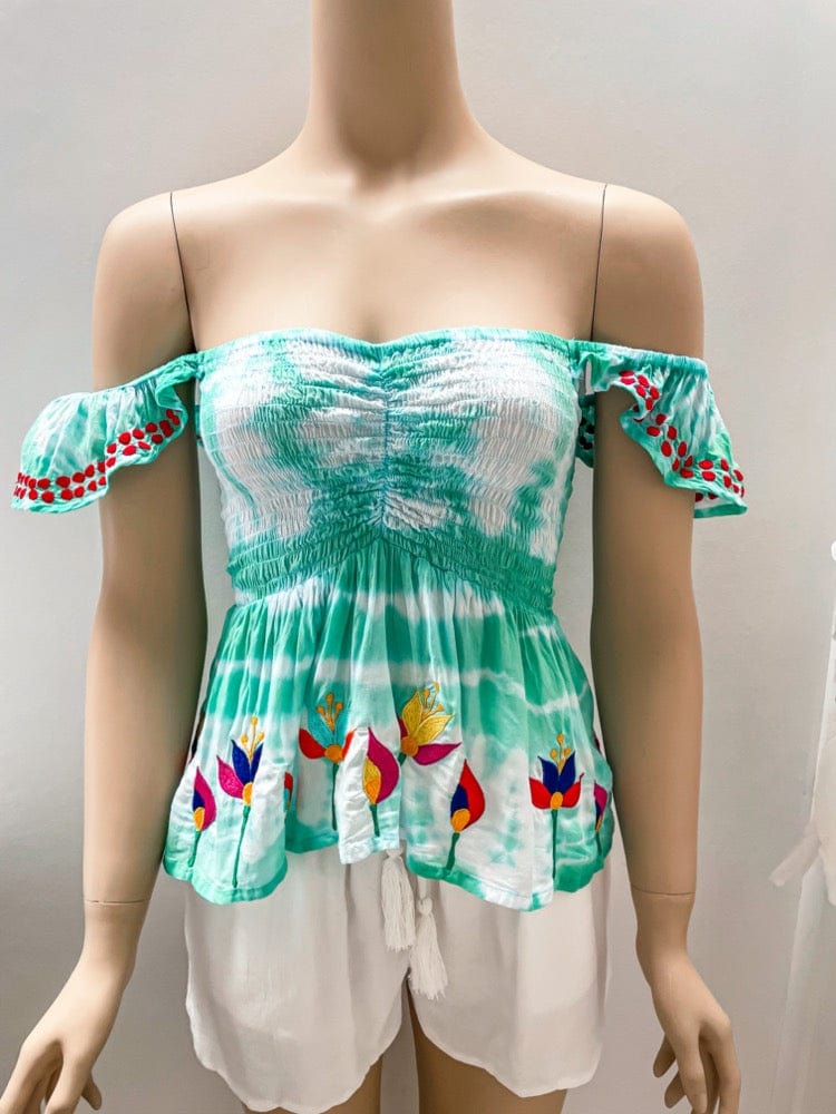 Mahiya SALE Bella Top Tye Dye Turquoise - SM SAMPLE CLOTHING SALE