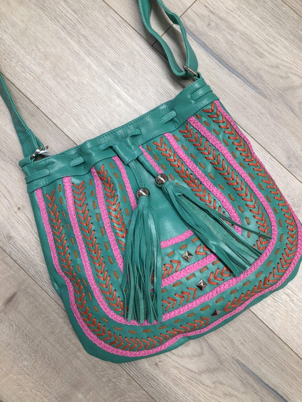 Mahiya Leather Bags Dream Weaver Bag - Turquoise