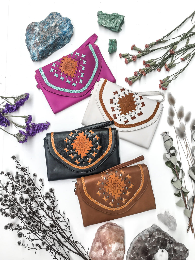 Mahiya WS Wallets WS - Wild Flower Leather Wallet